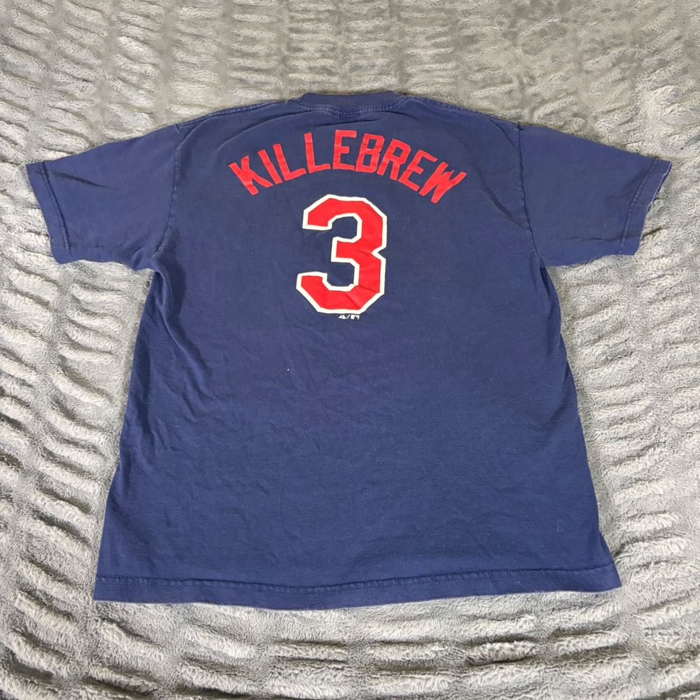 Majestic Minnesota Twins Harmon Killebrew 3 Navy Blue T-Shirt Mens Large MLB